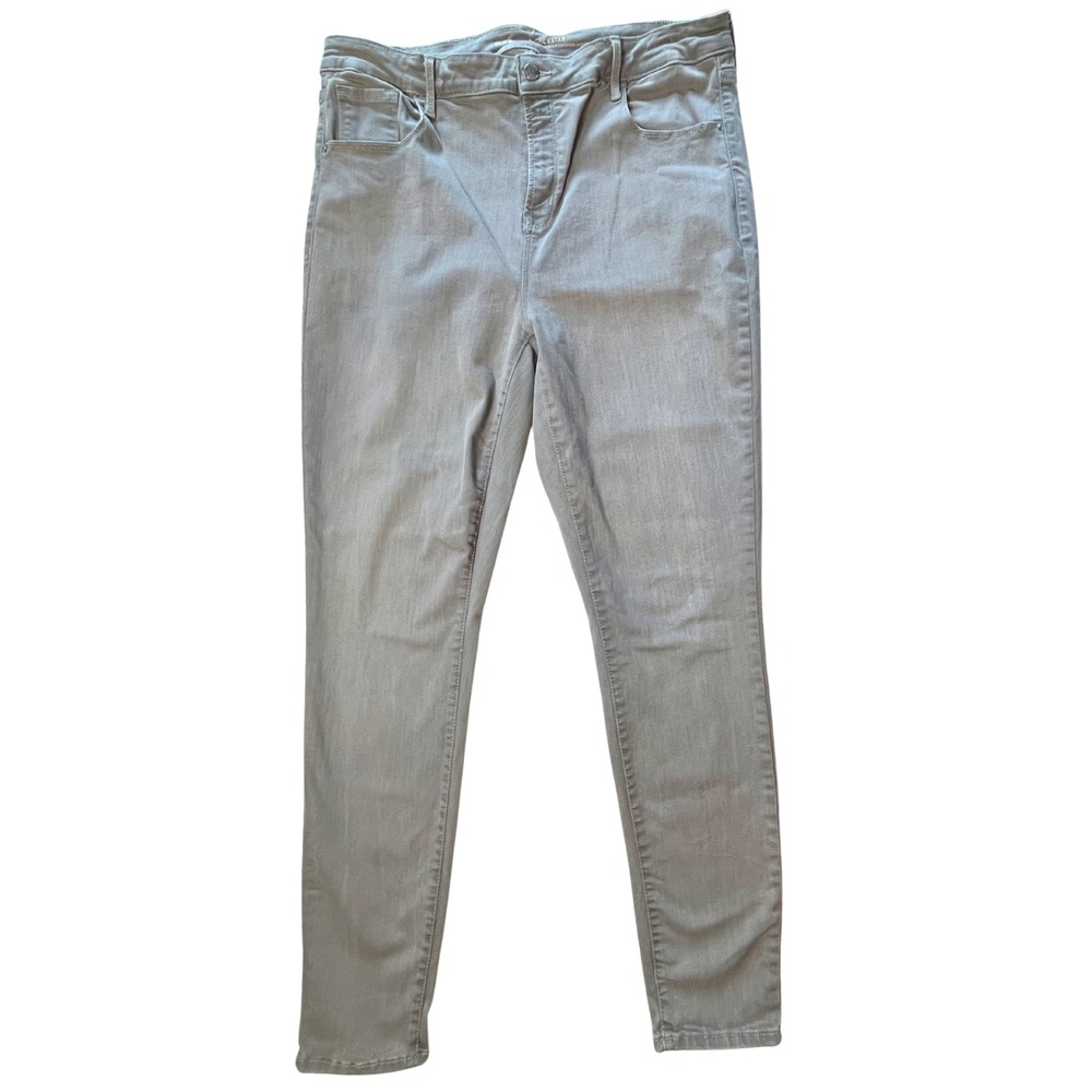 Old Navy Rockstar Gray Skinny Jeans 18 Tall Built-In Sculpt Soft Comfort Stretch